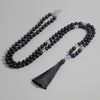 Matte Black Onyx & Moonstone Knotted Beads 108 Mala Men's and Women's Necklace Blessing Charm Jewelry Friendship Gift