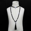 Matte Black Onyx & Moonstone Knotted Beads 108 Mala Men's and Women's Necklace Blessing Charm Jewelry Friendship Gift