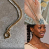 Mavis Hare Can Opened Clasp Glitter Charm Chain Necklace with Half Crystal Half Chain fit DIY Charms