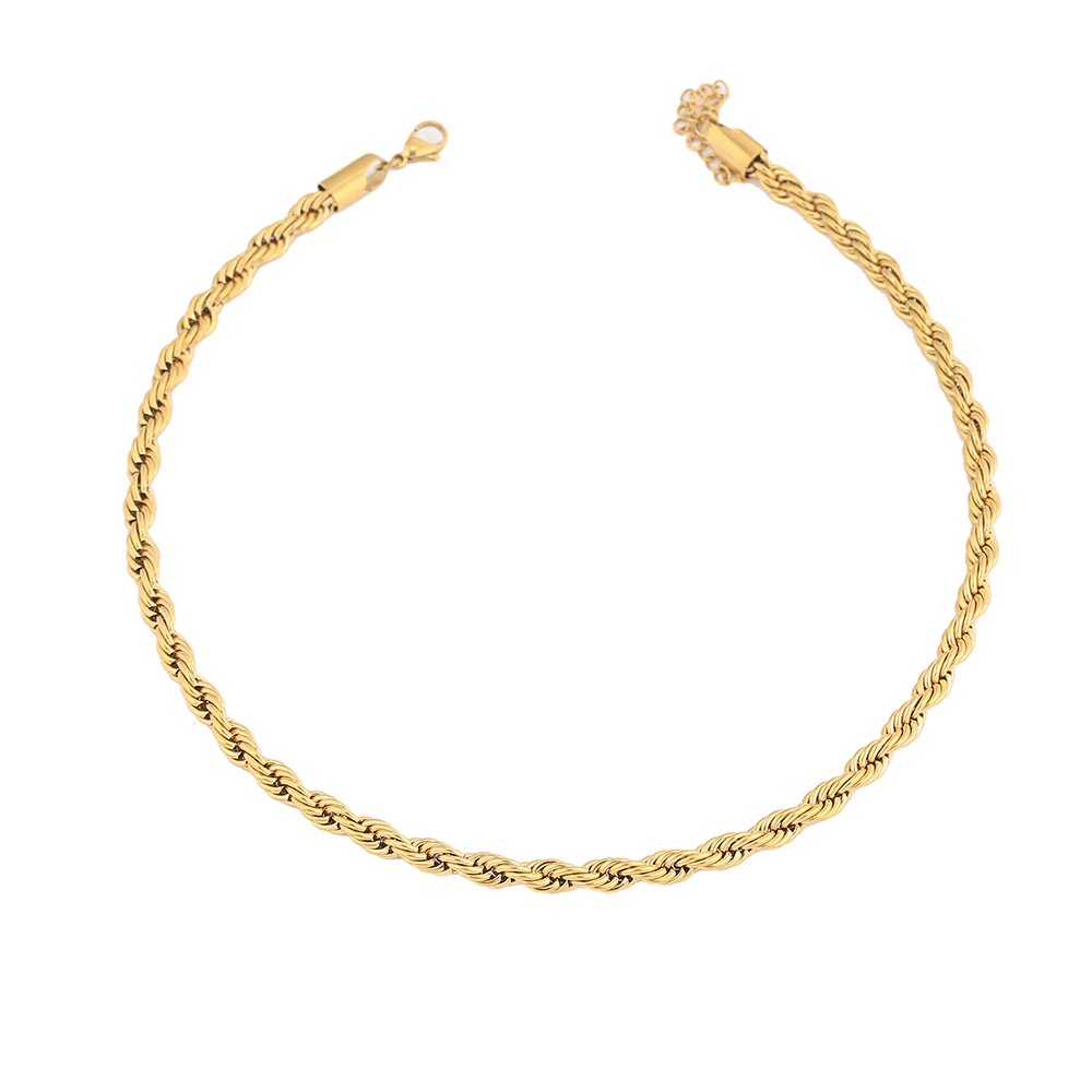 Mavis Hare LUKA ROPE Chunky CHAIN NECKLACE Stainless Steel 6mm Thick Clavicle Chain Steampunk Rock Minimalist Jewelry