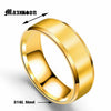 Maxmoon Metal Stainless Steel Wide Rings Sports Male Simple Men Silver Color Jewelry Ring glod Summer  Business Boy