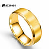 Maxmoon Metal Stainless Steel Wide Rings Sports Male Simple Men Silver Color Jewelry Ring glod Summer  Business Boy
