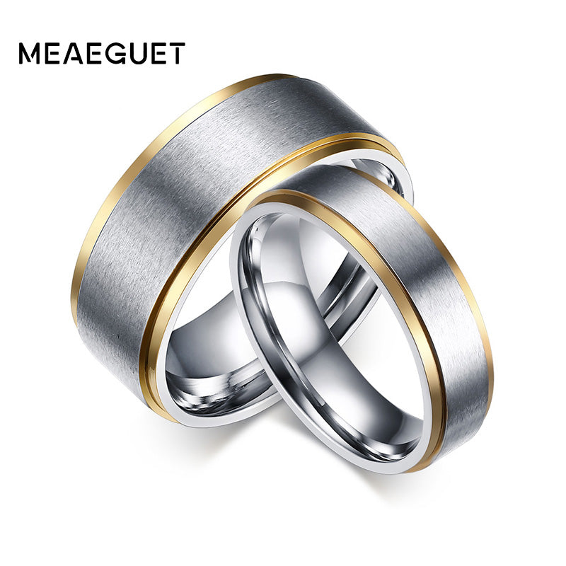 Classic Couple Wedding Rings For Men Women Titanium Steel Lover's Engagement Wedding Bands Alianca De Casamento
