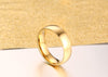 Gold color Stainless Steel Wedding Bands Shiny Crystal Ring for Female Male Jewelry 6mm Engagement Ring USA Size 5-13