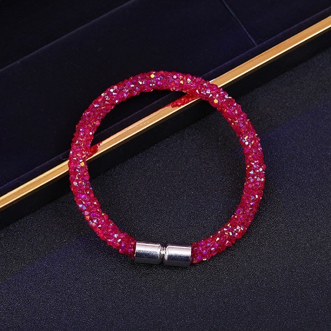 Trendy Mesh Crystal Cuff Star Magnetic Clasp Charm Bracelet Vintage 11 color Round Metal Chain Bracelets Jewelry Gift
