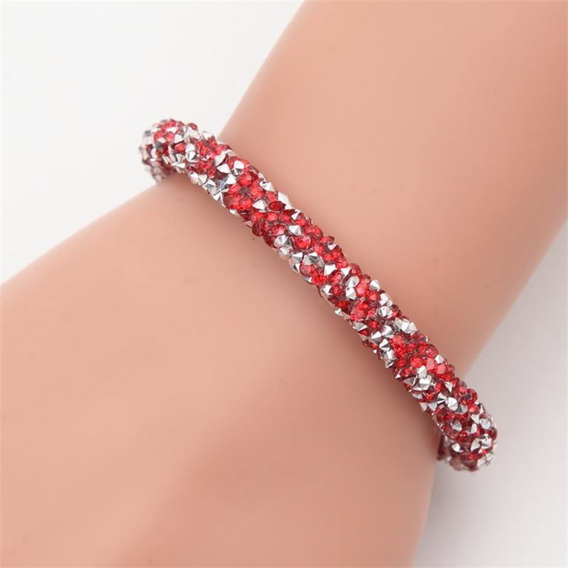 Trendy Mesh Crystal Cuff Star Magnetic Clasp Charm Bracelet Vintage 11 color Round Metal Chain Bracelets Jewelry Gift
