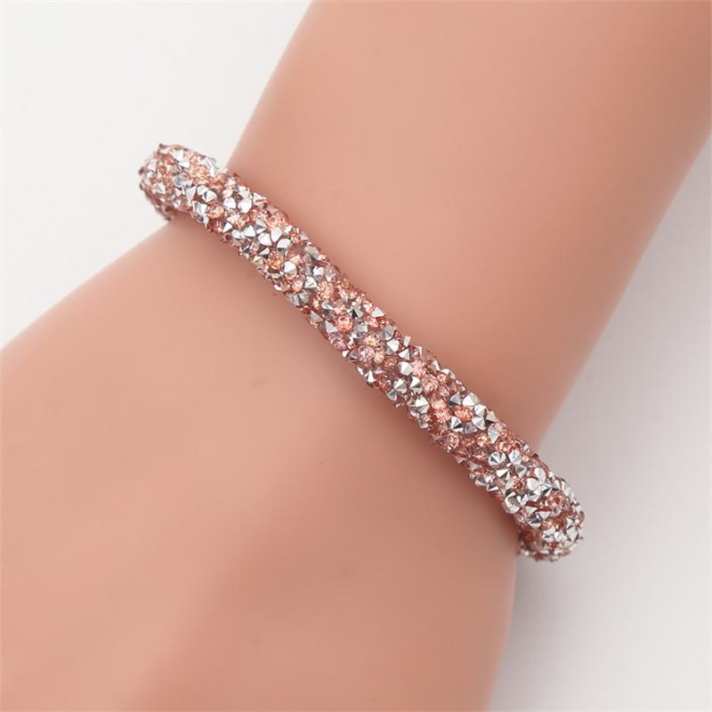 Trendy Mesh Crystal Cuff Star Magnetic Clasp Charm Bracelet Vintage 11 color Round Metal Chain Bracelets Jewelry Gift
