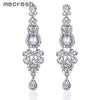 Crystal Long Earrings for Women Silver/Black/Gold Color Chandelier Bridal Dorp Earrings Wedding Engagement Jewelry EH162