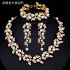 Simulated Pearl Bridal Jewelry Sets Silver / Gold-Color Necklace Set Wedding Jewelry Parure Bijoux Femme TL283+SL089