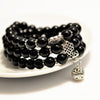 Meditation Beads 108 Black Obsidian stone Buddhism Style Bracelet and Worry Beads for Men and Women Prayer Beads
