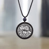 Meetvii Ethnic Sandalwood Pendant Necklaces Women Vintage Tibetan Silver Plate Lotus Long Necklace Natural Stone Yoga Jewelry