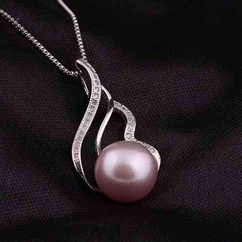[MeiBaPJ]100% Real Solid 925 sterling silver jewelry Luxury perfectly semiround natural pearl pendant for women