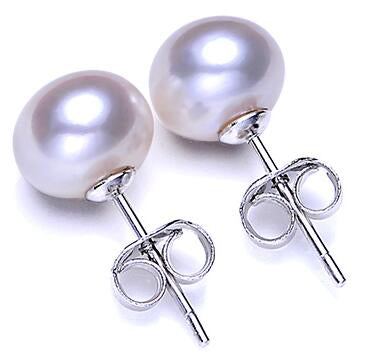 [MeiBaPJ]78/89/910 Classic simple pearl earrings for women real natural freshwaterpearl & 925 sterling silver stud earrings