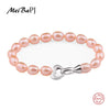 [MeiBaPJ]8-9mm 100% Natural Real Rice-shape Pearl Bracelet and Bangle Genuine Pearl Beads Jewelry