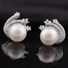 [MeiBaPJ] 9-10mm Natural Pearl Earrings for Women Stud Earrings 925 Solid Silver Stars Fashion Earrings Fine Jewelry
