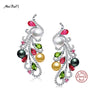 925 Silver Colourful Pearl Stud Earring Natural Pearl Phoenix Earrings Pearls Jewelry For Women