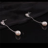 [MeiBaPJ] 925 Silver Long Chain Wedding Earrings Natural Pearl Stud Earring For Women Fine Jewelry With Gift Box