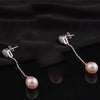 [MeiBaPJ] 925 Silver Long Chain Wedding Earrings Natural Pearl Stud Earring For Women Fine Jewelry With Gift Box