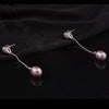[MeiBaPJ] 925 Silver Long Chain Wedding Earrings Natural Pearl Stud Earring For Women Fine Jewelry With Gift Box