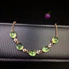 [MeiBaPJ] 925 Sterling Silver Natural Prehnite Gemstone Bracelet for Women Fine Accessaries Bangle