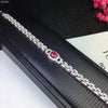 [MeiBaPJ] 925 Sterling Silver Natural Ruby Gemstone Bracelet for Women Fine Accessaries Bangle