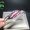 [MeiBaPJ] 925 Sterling Silver Natural Ruby Gemstone Bracelet for Women Fine Accessaries Bangle