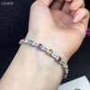 [MeiBaPJ] 925 Sterling Silver Natural Tourmaline Gemstone Bracelet for Women Fine Bangle Wedding Charm Jewelry