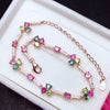 [MeiBaPJ] 925 Sterling Silver Natural Tourmaline Gemstone Bracelet for Women Fine Bangle Wedding Jewelry