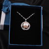 [MeiBaPJ] 925 Sterling Silver Pendant Necklace Elegant Sweet Flower Natural Pearl Jewelry For Women Long Chain 45cm