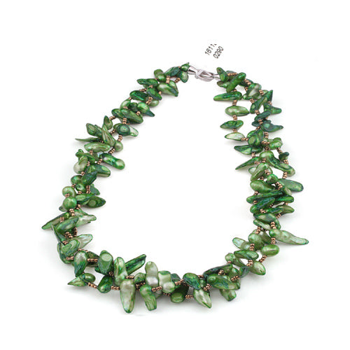 [MeiBaPJ] Baroque color pearl necklace green/red/brown 3 colors 925 sterling silver jewelry good for party gift box