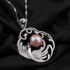 Big Natural Pearl Luxury Large Phoenix Pendant Necklace Jewelry 12-13mm With Real 925 Sterling Silver DZ-124Y