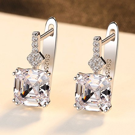 [MeiBaPJ] Classic Brown Stone Drop Earrings Real 925 Sterling Silver AAA Zircon Fashion Party Jewelry for Women