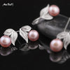 [MeiBaPJ]Classic Princess Earrings 100% real pearl earrings for women 4 colours hot selling sterling silver jewelry