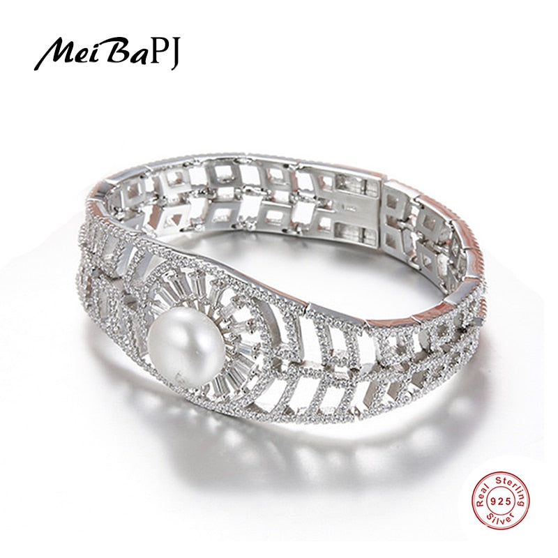 European and American Popular Natural Pearl Bracelets for Women S925 Sterling Silver Bangle Best Wedding Fine Jewelry