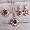 [ Fine Quality Natural Red Garnet Gemstone Trendy Jewelry set for Women Real 925 Sterling Silver Charm Fine Jewelry