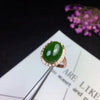 [ Large Natural Green Jade Gemstone Simple Ring for Women Real 925 Sterling Silver Charm Fine Jewelry