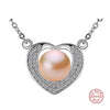 [MeiBaPJ]Lovely heart pendant necklace 100% genuine natural pearl necklace&pendant for women white/pink/purple /black