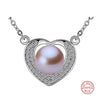 [MeiBaPJ]Lovely heart pendant necklace 100% genuine natural pearl necklace&pendant for women white/pink/purple /black