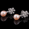 [MeiBaPJ]Luxury Europea snowfla925 sterling silver earrings for women high quality natural pearl jewelry 4 colors stud earrings