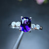 Natural Amethyst Gemstone Fashion Ring for Women Real 925 Sterling Silver Fine Jewelry