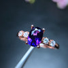 Natural Amethyst Gemstone Fashion Ring for Women Real 925 Sterling Silver Fine Jewelry