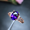 [ Natural Amethyst Gemstone Fashion Ring for Women Real 925 Sterling Silver Fine Jewelry