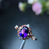 Natural Amethyst Gemstone Fashion Ring for Women Real 925 Sterling Silver Fine Jewelry