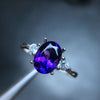 Natural Amethyst Gemstone Simple Ring for Women Real 925 Sterling Silver Fine Jewelry