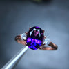 Natural Amethyst Gemstone Simple Ring for Women Real 925 Sterling Silver Fine Jewelry