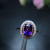 Natural Amethyst Gemstone Sun Flower Ring for Women Real 925 Sterling Silver Fine Jewelry