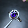 Natural Amethyst Gemstone Sun Flower Ring for Women Real 925 Sterling Silver Fine Jewelry