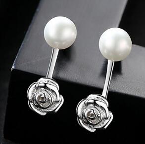 [MeiBaPJ]Natural Pearl Fashion Drop Earrings Real 925 Sterling Silver Fine Charm Jewelry for Women
