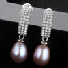 [MeiBaPJ]Natural Pearl Fashion Drop Earrings Real 925 Sterling Silver Fine Charm Jewelry for Women