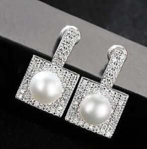 [MeiBaPJ]Natural Pearl Fashion Drop Earrings Real 925 Sterling Silver Fine Charm Jewelry for Women